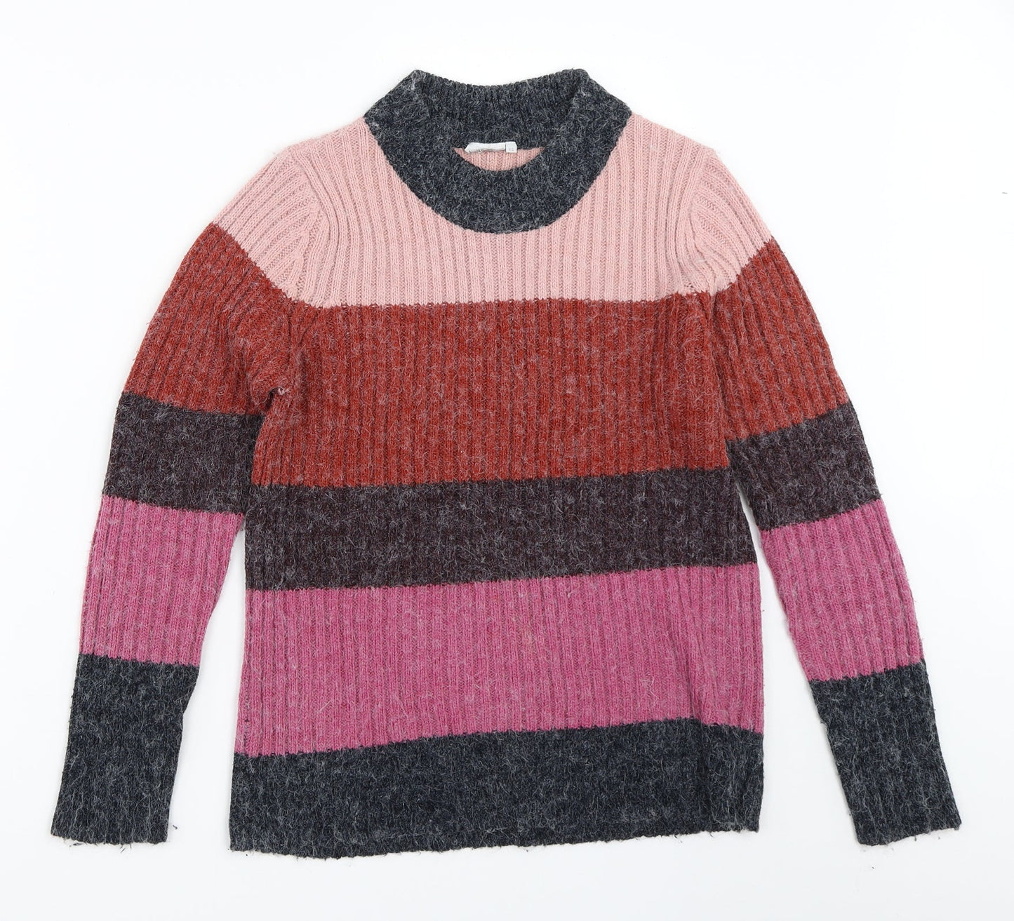 Preworn Womens Pink Striped  Pullover Jumper Size XS