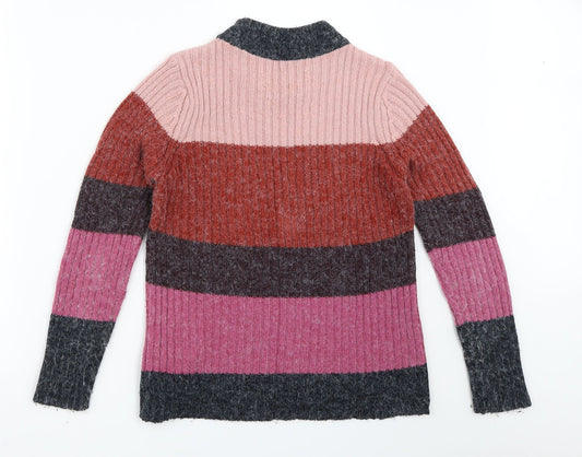 Preworn Womens Pink Striped  Pullover Jumper Size XS