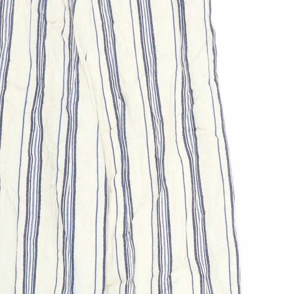 River Island Womens Beige Striped  Capri Trousers Size 8 L24 in
