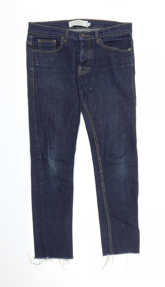 Topman Mens Blue  Denim Straight Jeans Size 30 in L26 in