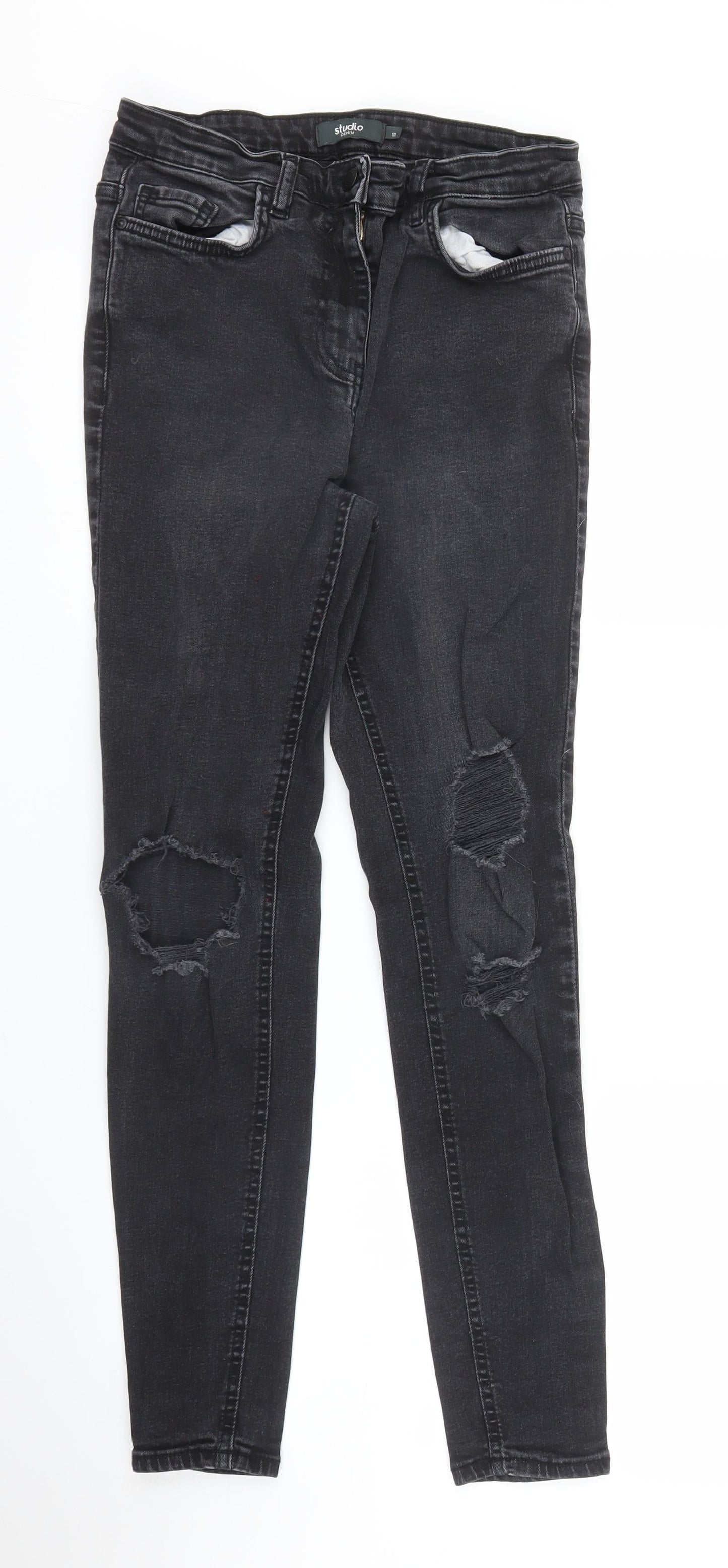 Studio Denim Womens Black  Denim Skinny Jeans Size 10 L28 in