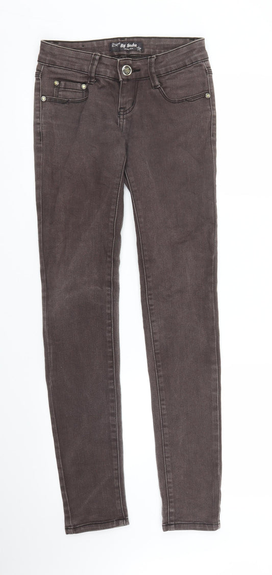 By Sasha Womens Brown  Denim Skinny Jeans Size XS L30 in