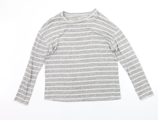 Papaya Womens Grey Striped  Pullover Jumper Size M