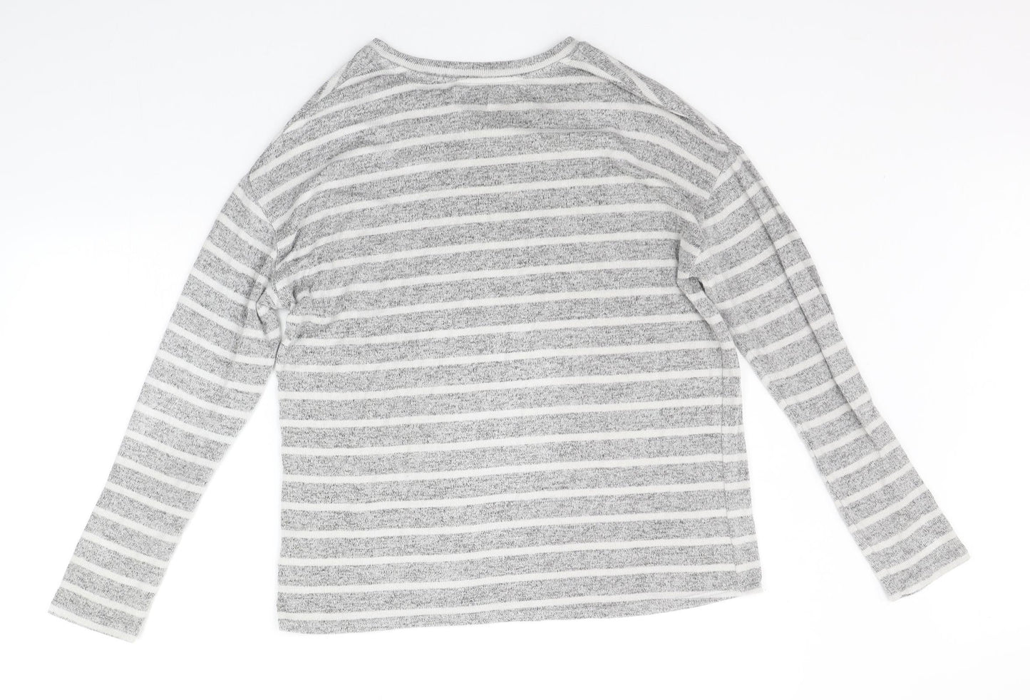 Papaya Womens Grey Striped  Pullover Jumper Size M