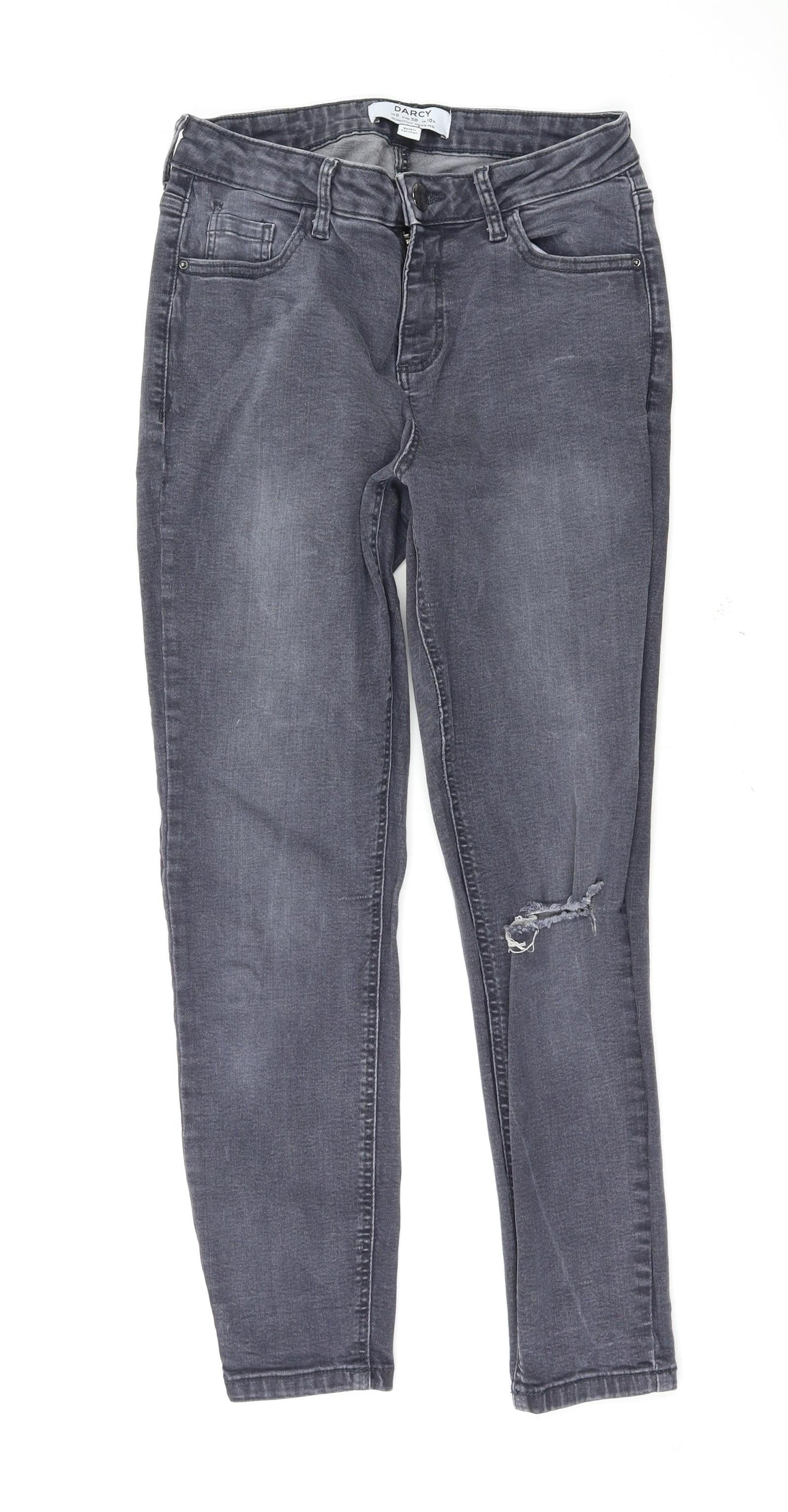 Dorothy Perkins Womens Grey   Skinny Jeans Size 10 L26 in