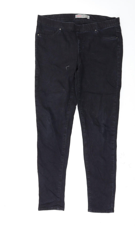 Denim & Co. Womens Black   Jegging Jeans Size 14 L28 in