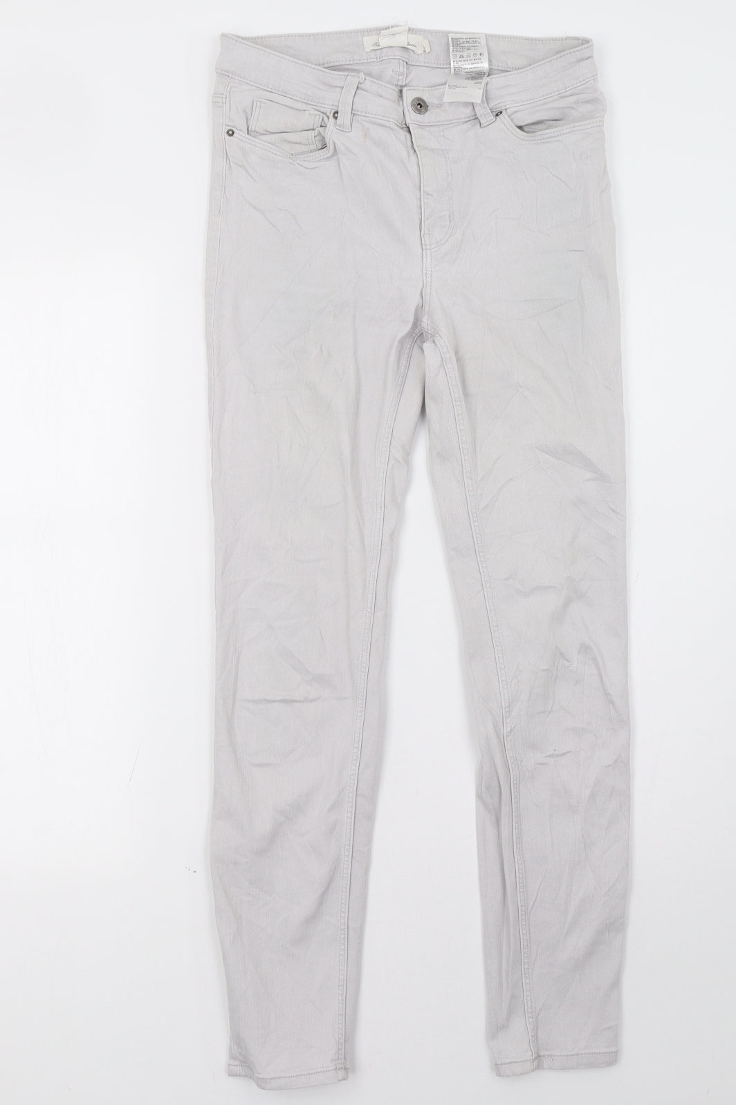 H&M Womens Grey   Skinny Jeans Size 8 L30 in