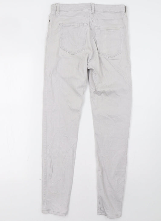 H&M Womens Grey   Skinny Jeans Size 8 L30 in
