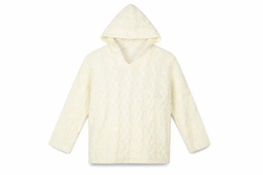 Preworn Womens Ivory   Pullover Hoodie Size L