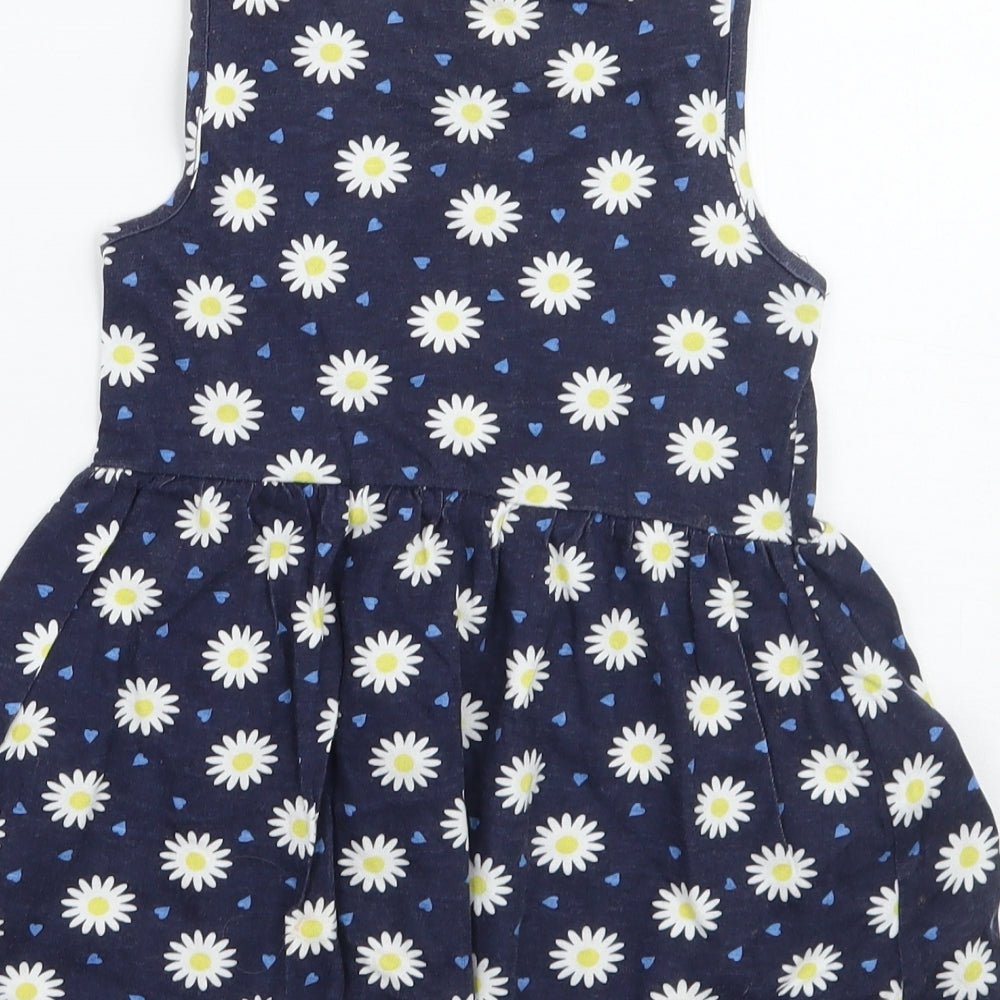 Primark Girls Blue Floral  Ball Gown  Size 2-3 Years