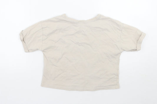 George Girls Beige   Cropped T-Shirt Size 8-9 Years