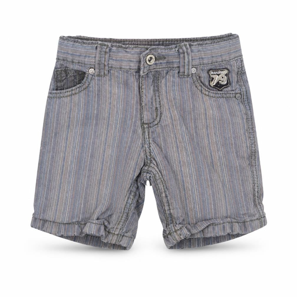 Pumkin Patch Boys Blue Striped  Cropped Jeans Size 12 Months