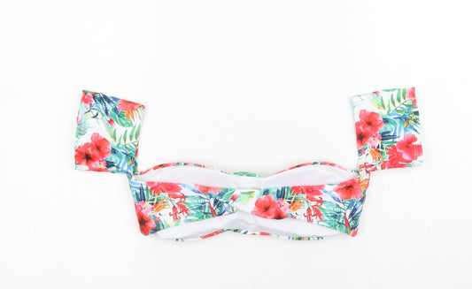 Hello Womens White Floral  Cropped Tank Size 10