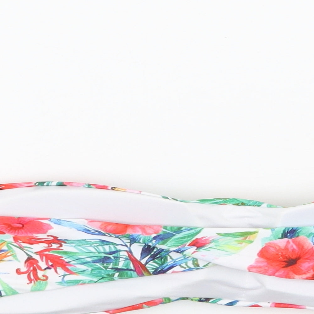 Hello Womens White Floral  Cropped Tank Size 10