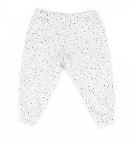 Primark Girls Grey Polka Dot  Jogger Trousers Size 9-12 Months