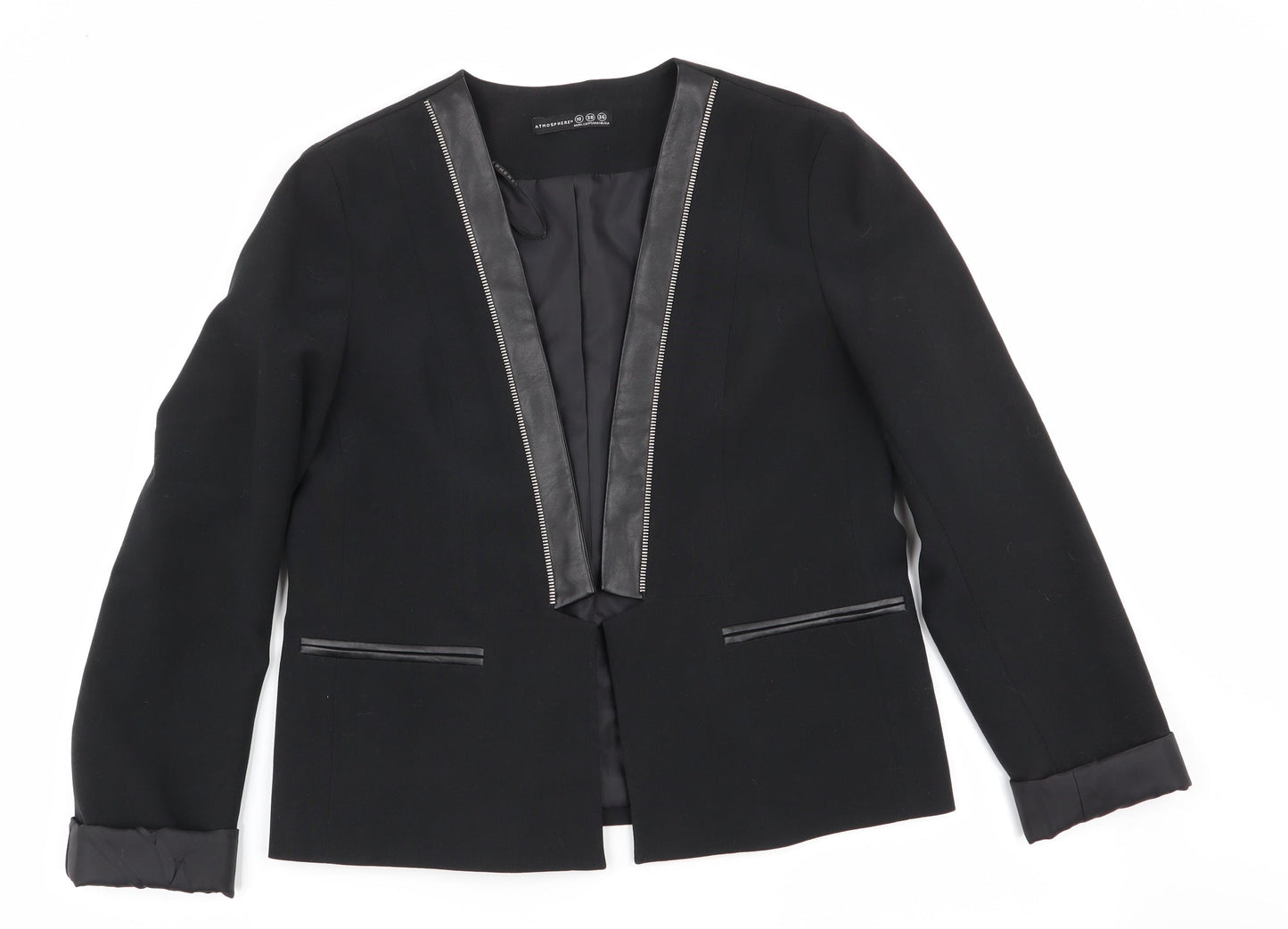 Atmosphere Womens Black   Jacket  Size 10  - Collarless