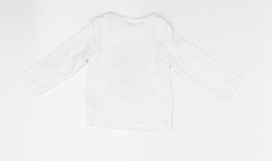 M&Co Boys White Animal Print   Pyjama Top Size 6-9 Months  - Snuggle Time