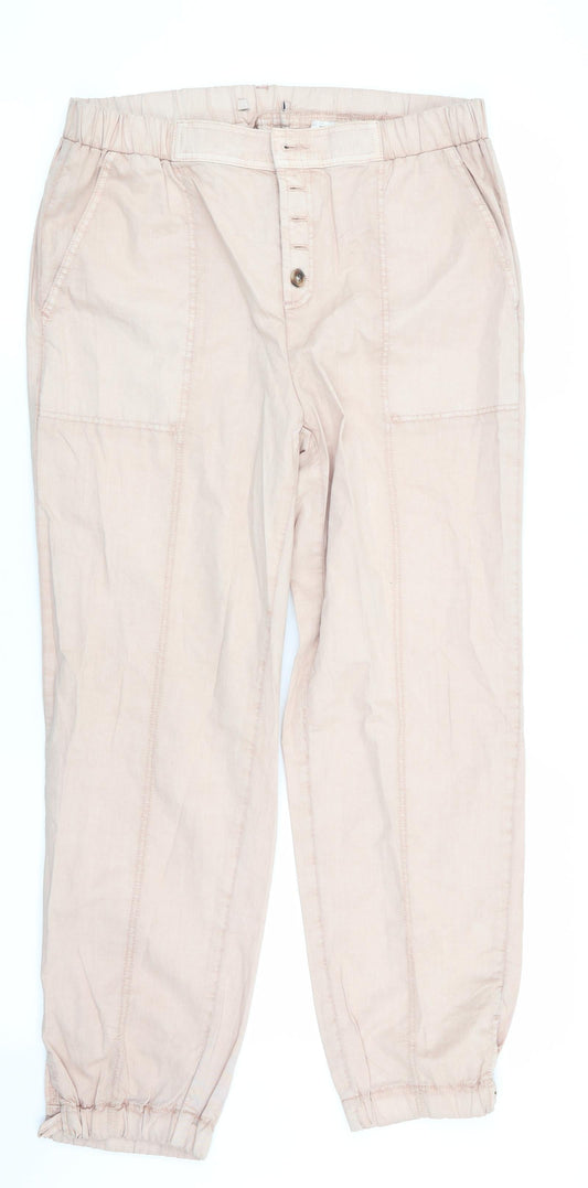 Preworn Womens Pink   Jogger Trousers Size 8 L25.5 in - Cropped peach in colour