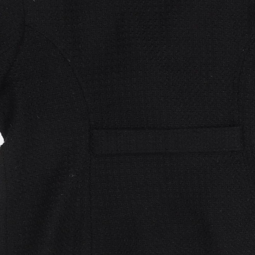 BM COLLECTION Womens Black   Overcoat Coat Size 14