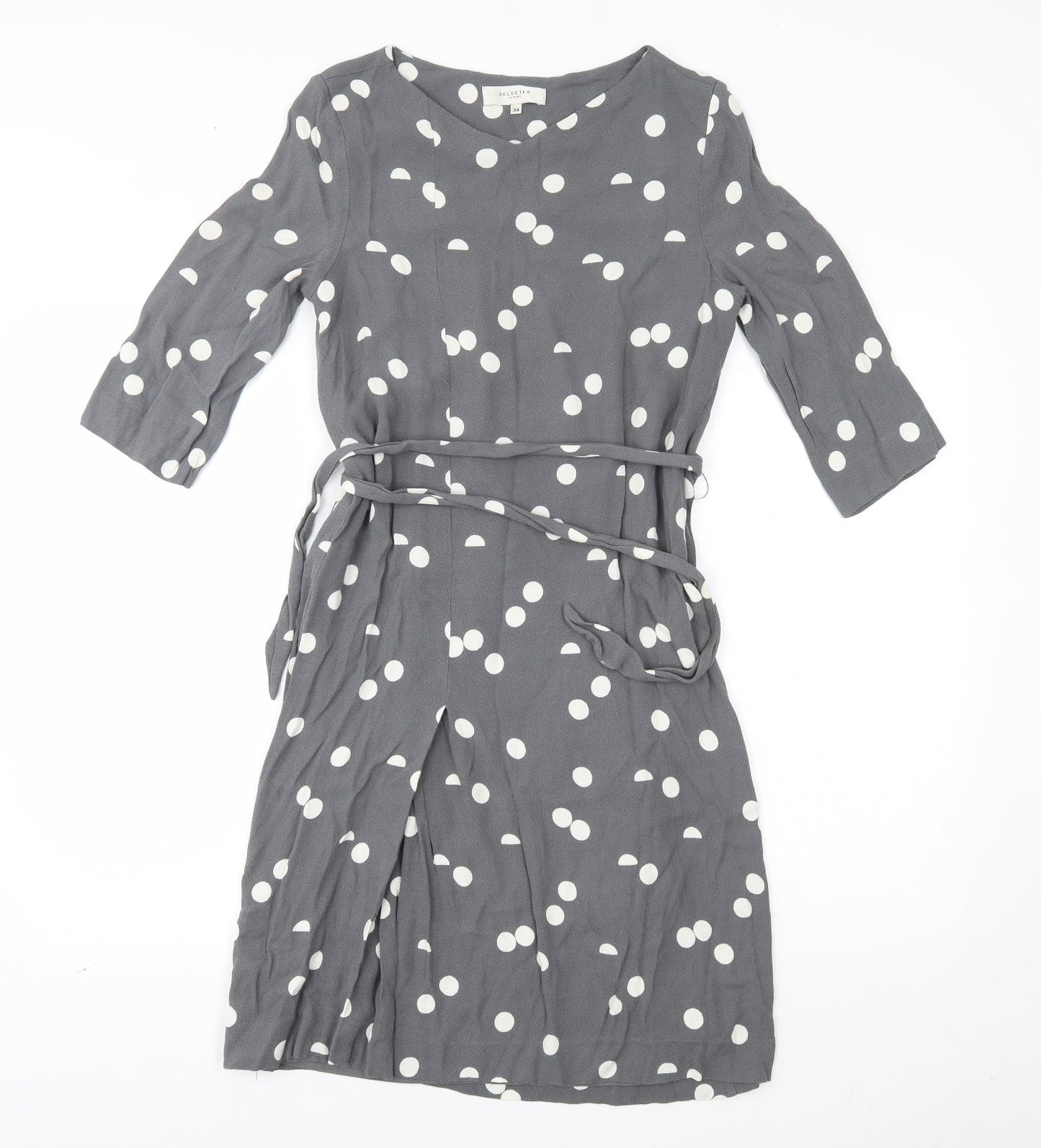 selectewd Womens Grey Polka Dot  A-Line  Size 6