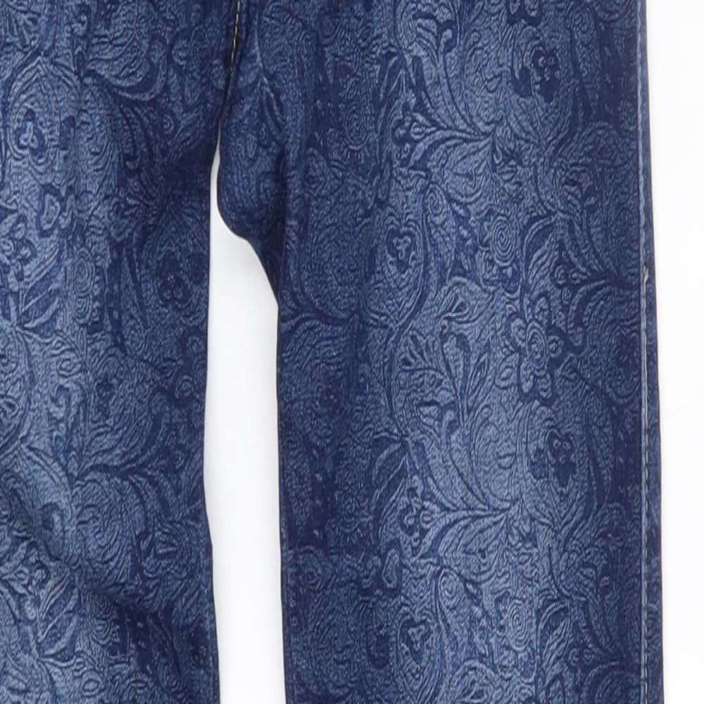 Preworn Womens Blue Floral  Skinny Jeans Size 6 L31 in