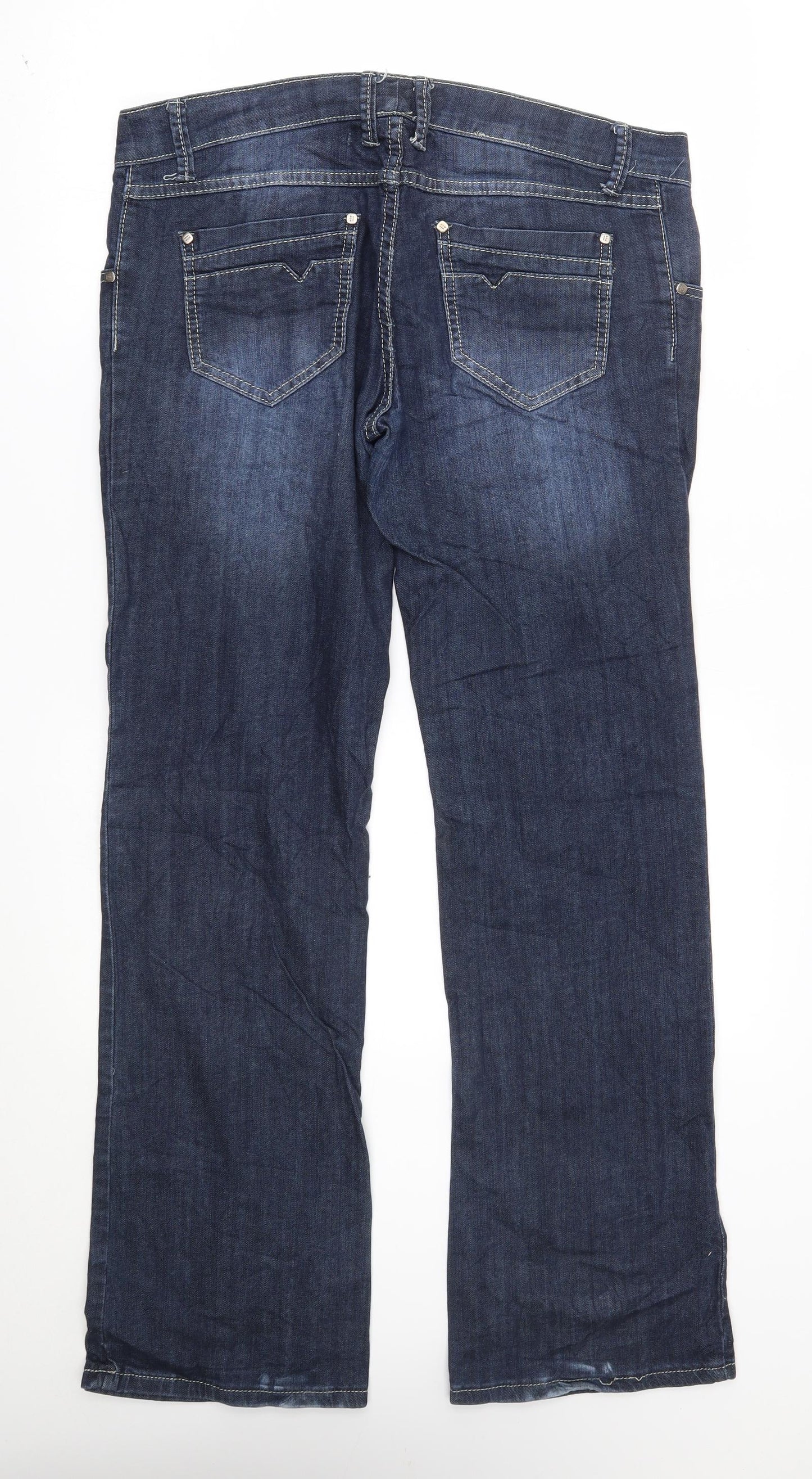 makpl Womens Blue   Bootcut Jeans Size XL L32 in