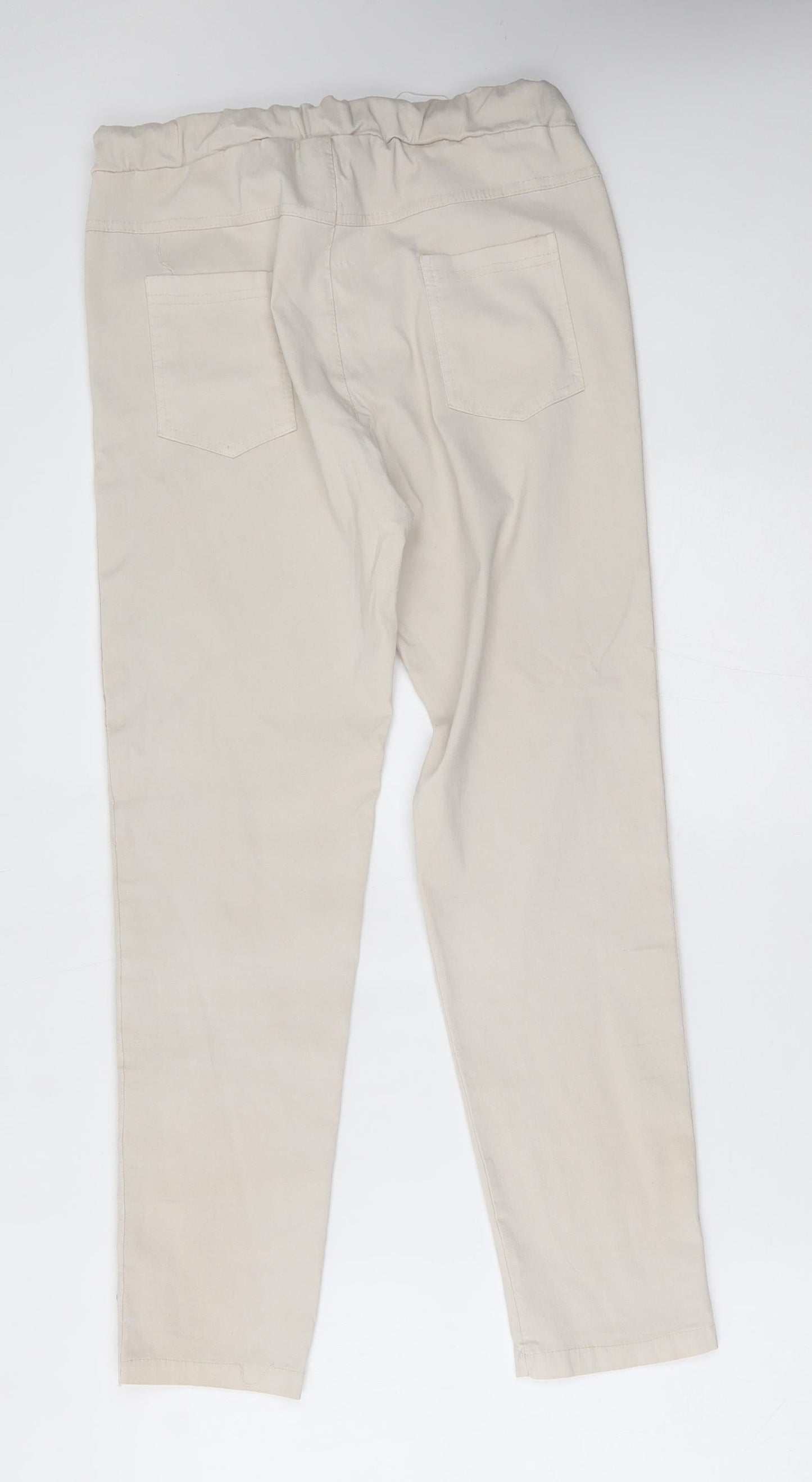 Preworn Womens Beige   Skinny Jeans Size 30 in L26 in - ring details