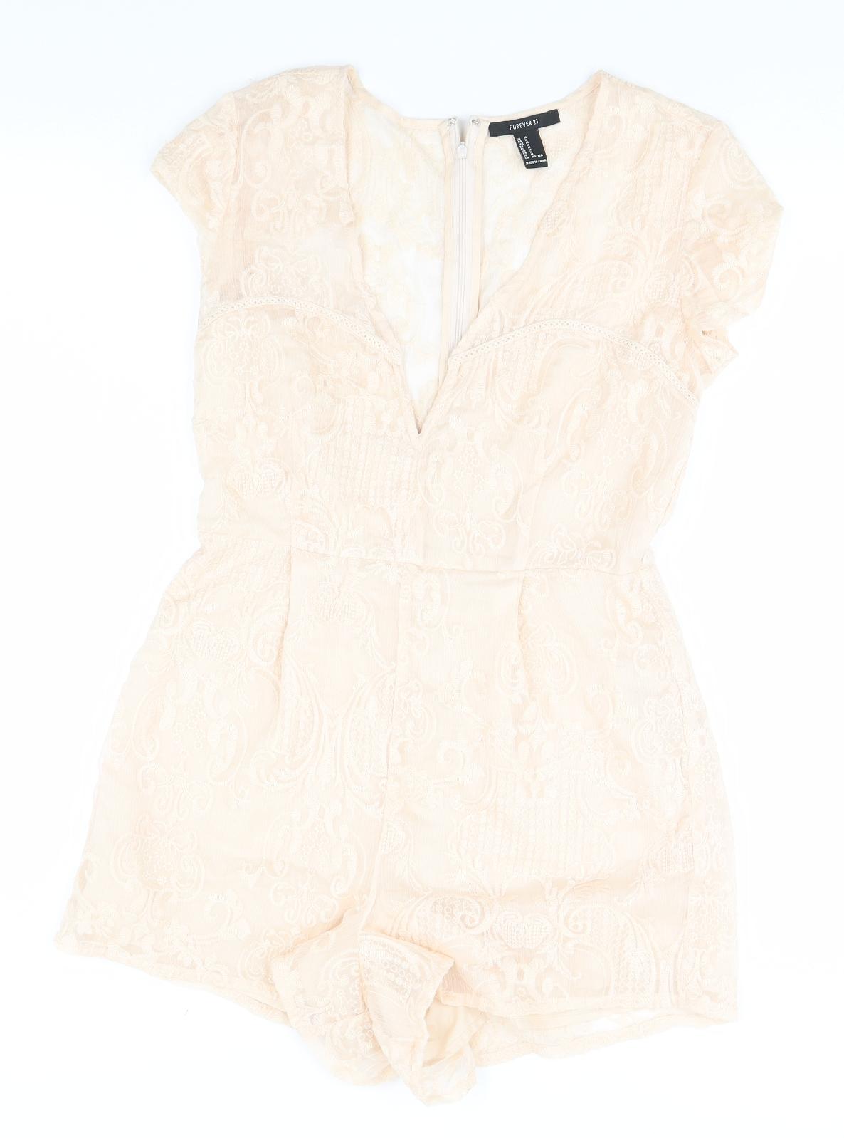 FOREVER 21 Womens Beige   Jumpsuit One-Piece Size M