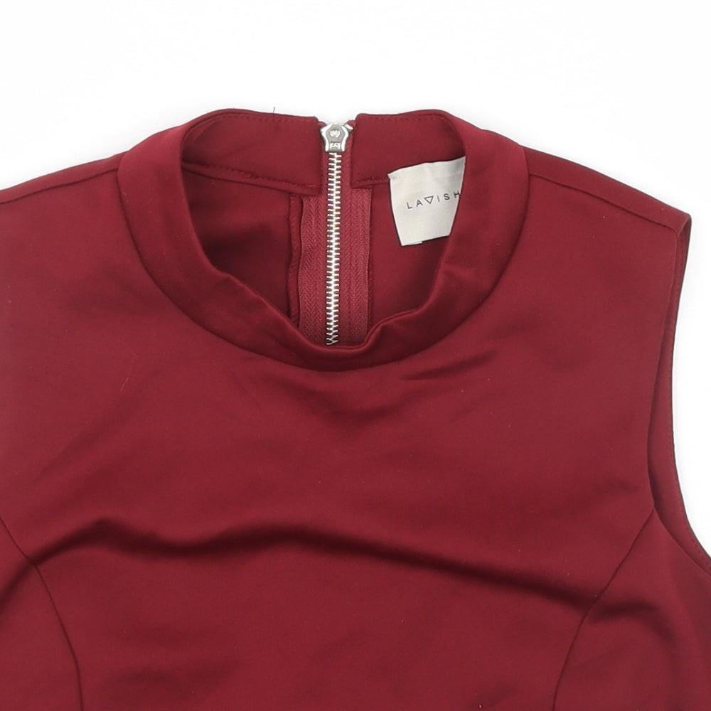 Lavish Alice Womens Red   Basic T-Shirt Size 8