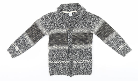 TU Girls Grey Striped  Cardigan Jumper Size 4-5 Years
