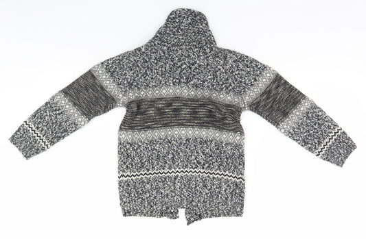 TU Girls Grey Striped  Cardigan Jumper Size 4-5 Years