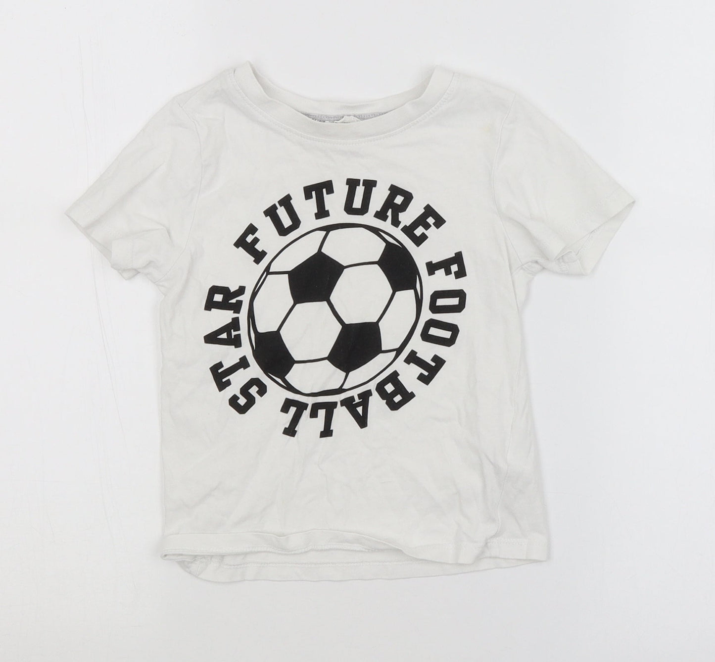H&M Boys White   Basic T-Shirt Size 3-4 Years