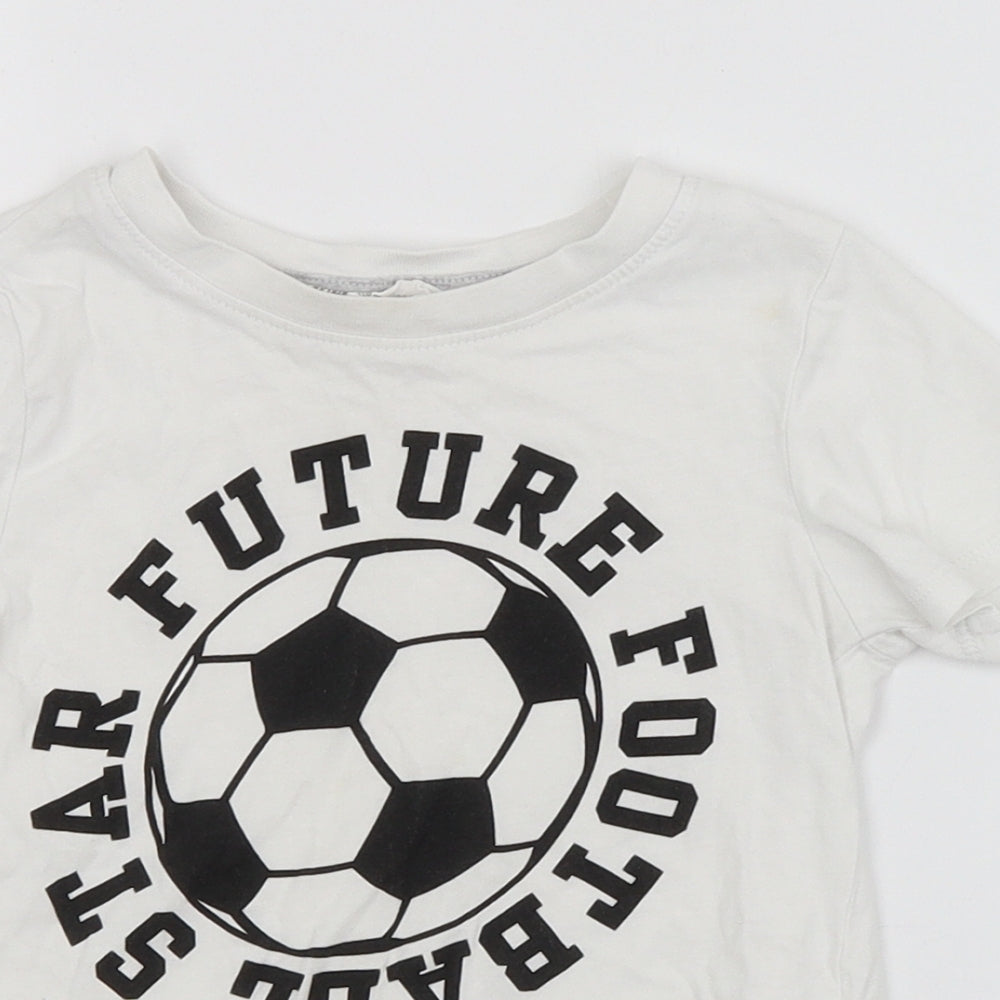 H&M Boys White   Basic T-Shirt Size 3-4 Years
