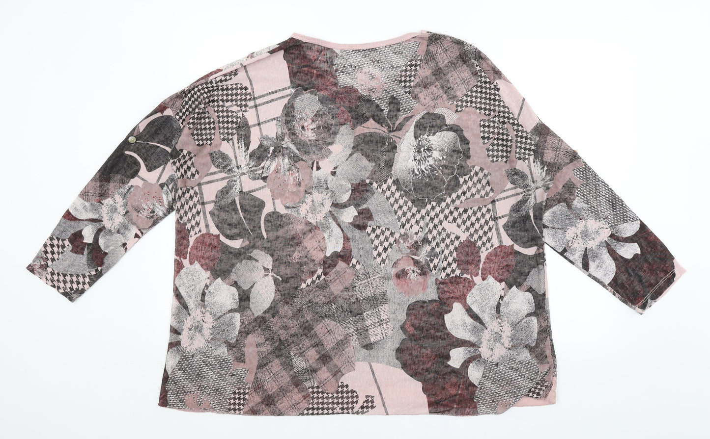 LV CLOTHING Womens Pink Floral  Basic Blouse