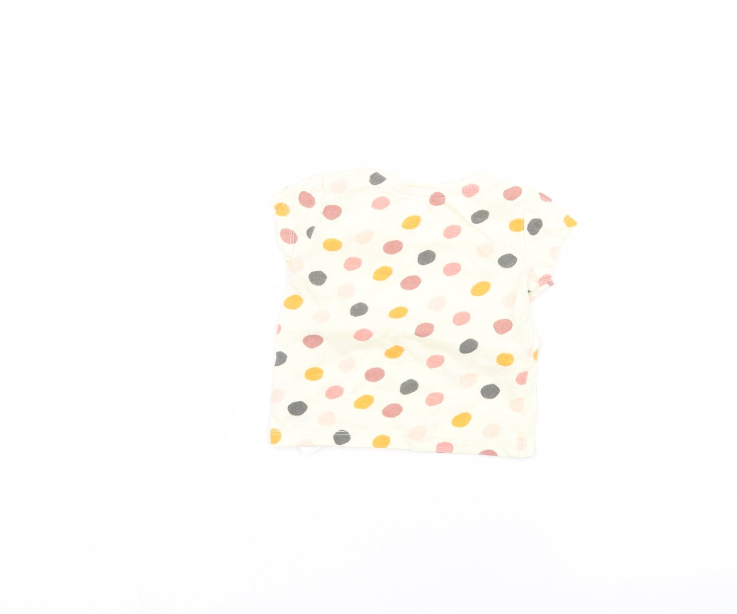 Primark Baby Beige Polka Dot  Basic T-Shirt Size 6-9 Months