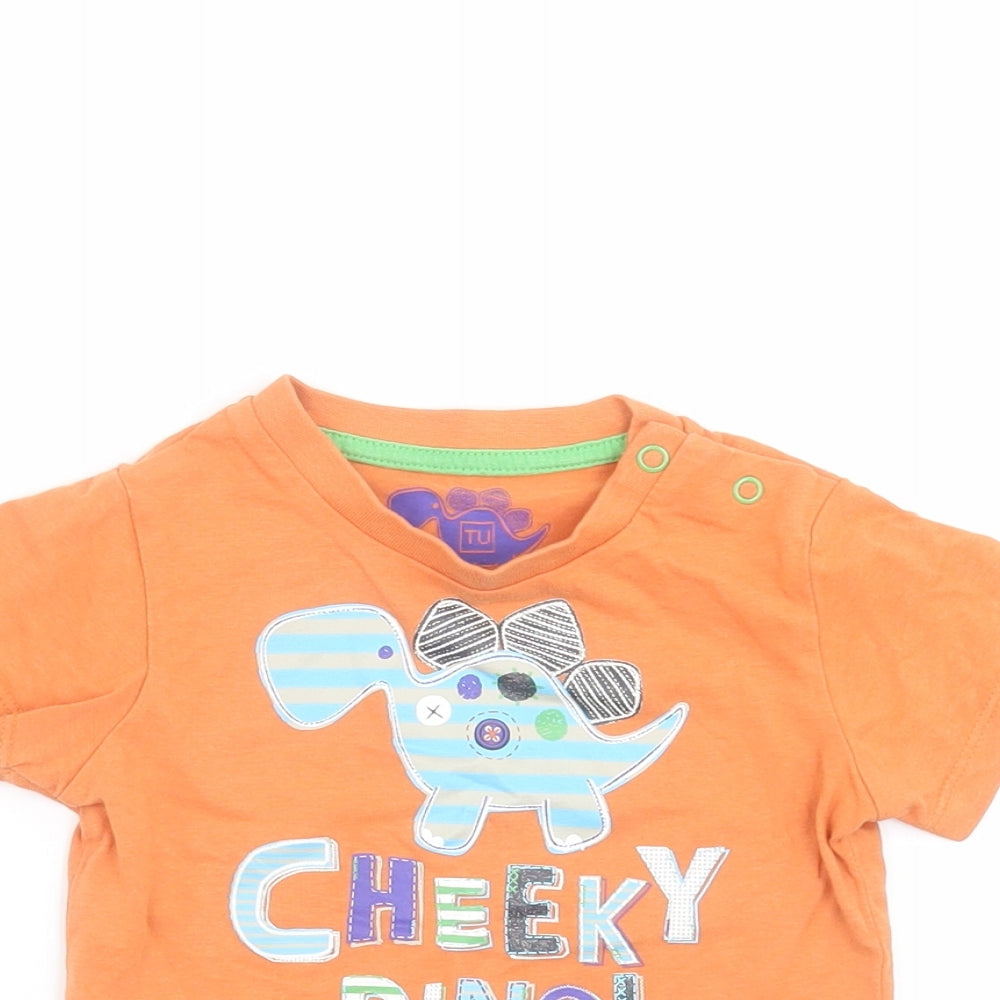 TU Baby Orange   Basic T-Shirt Size 6-9 Months