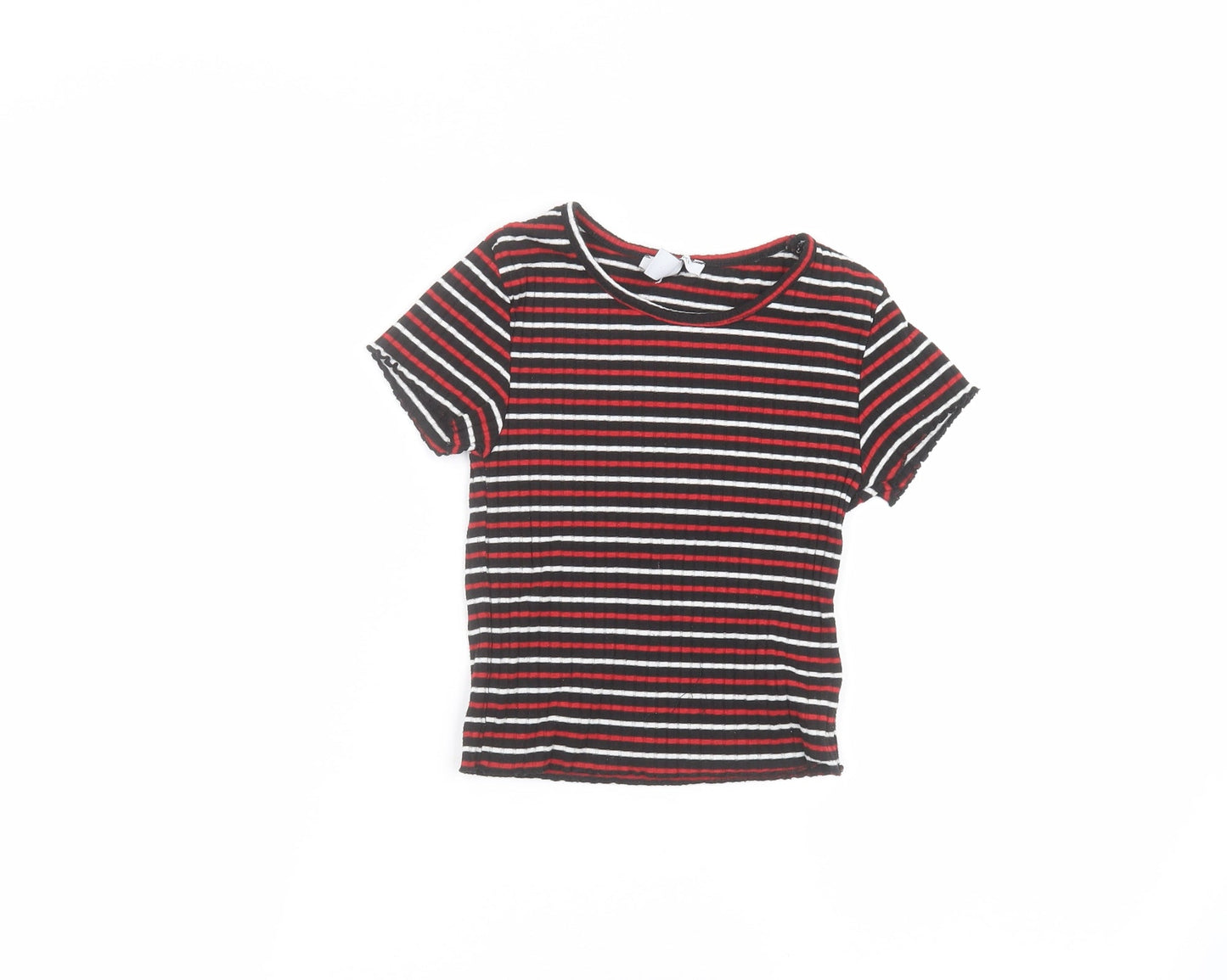 Primark Boys Black Striped  Basic T-Shirt Size 8-9 Years