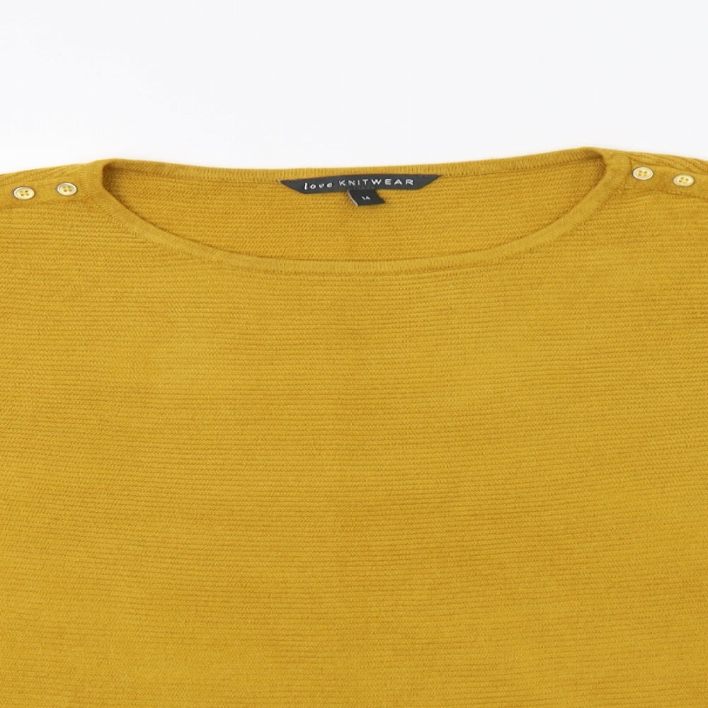 Bonmarché Womens Yellow   Pullover Jumper Size 14