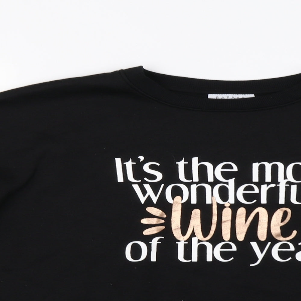 Papaya Womens Black   Pullover Sweatshirt Size L  - Wine