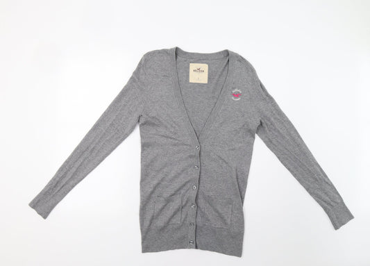 Hollistwr Womens Grey   Cardigan Jumper Size L
