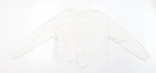 H&M Womens White   Pullover Sweatshirt Size L  - Beverly Hills