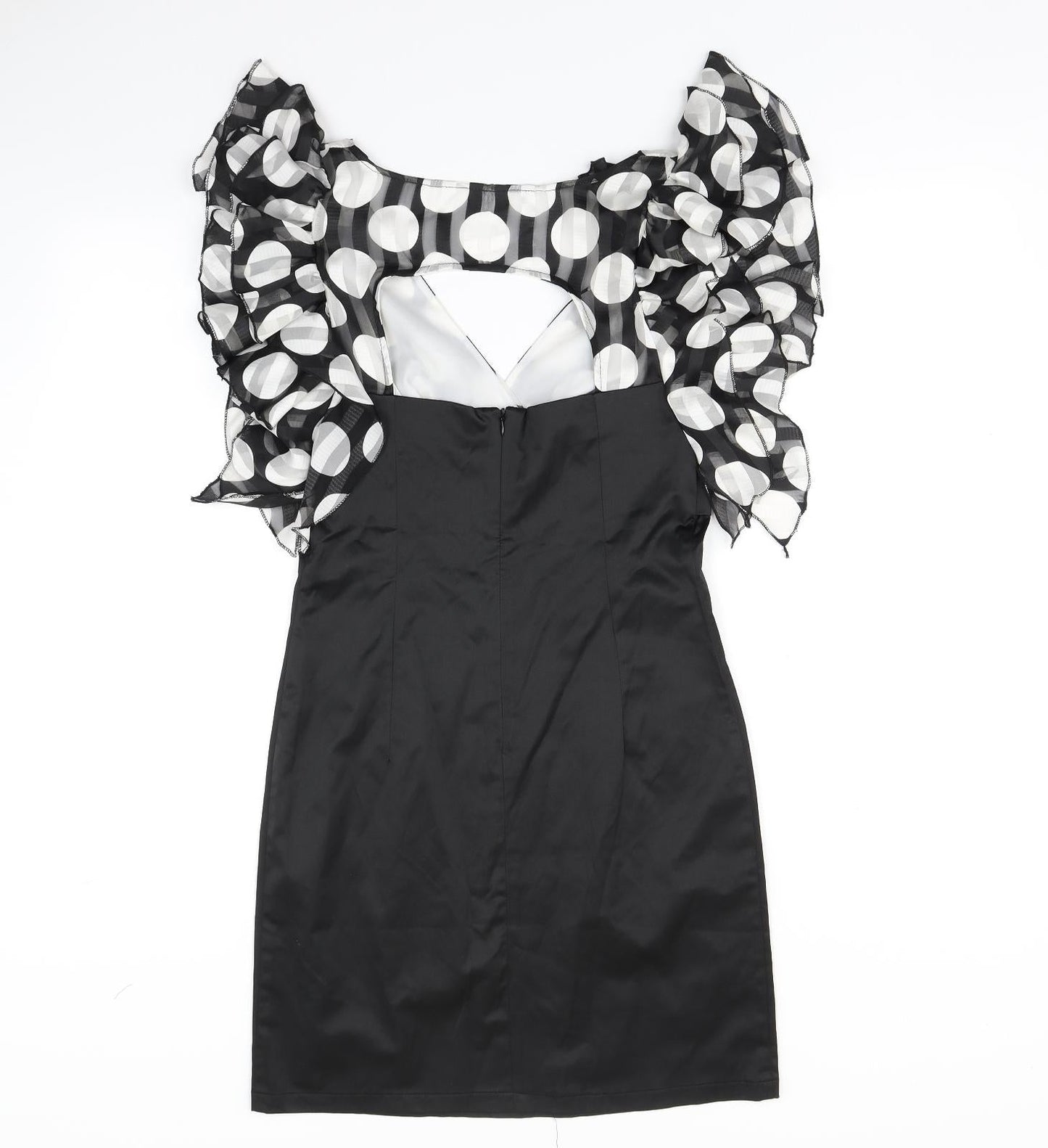 Explosion Womens Black Polka Dot  Bodycon  Size 10