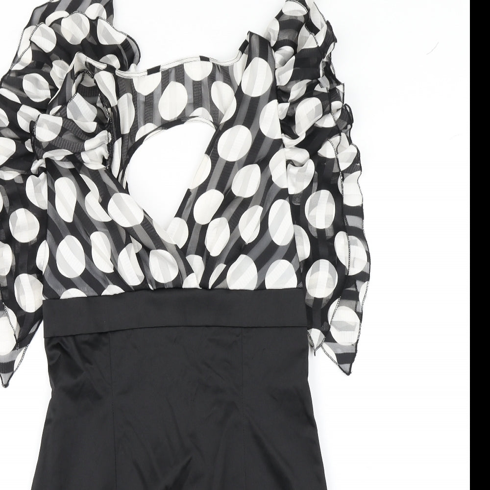 Explosion Womens Black Polka Dot  Bodycon  Size 10