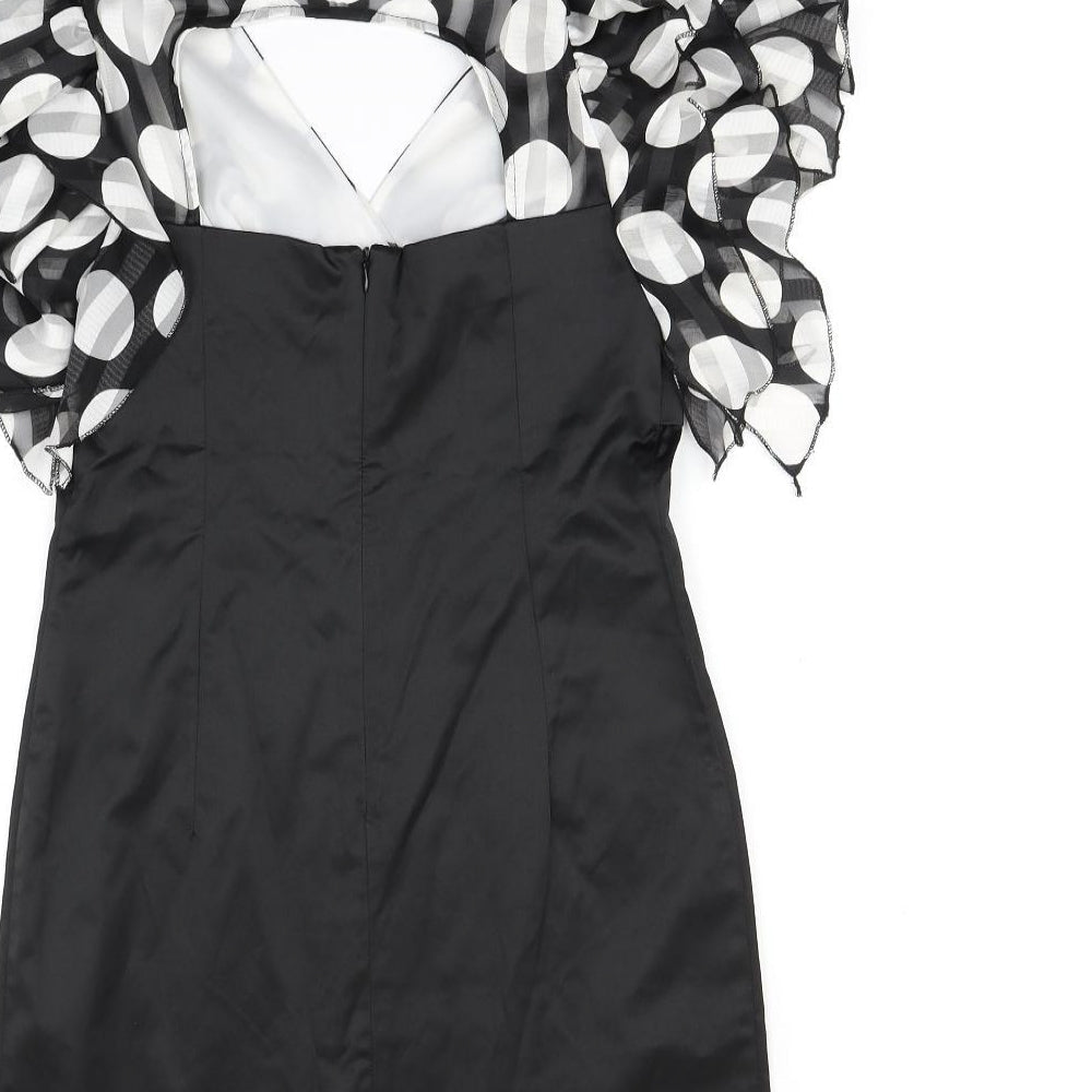 Explosion Womens Black Polka Dot  Bodycon  Size 10