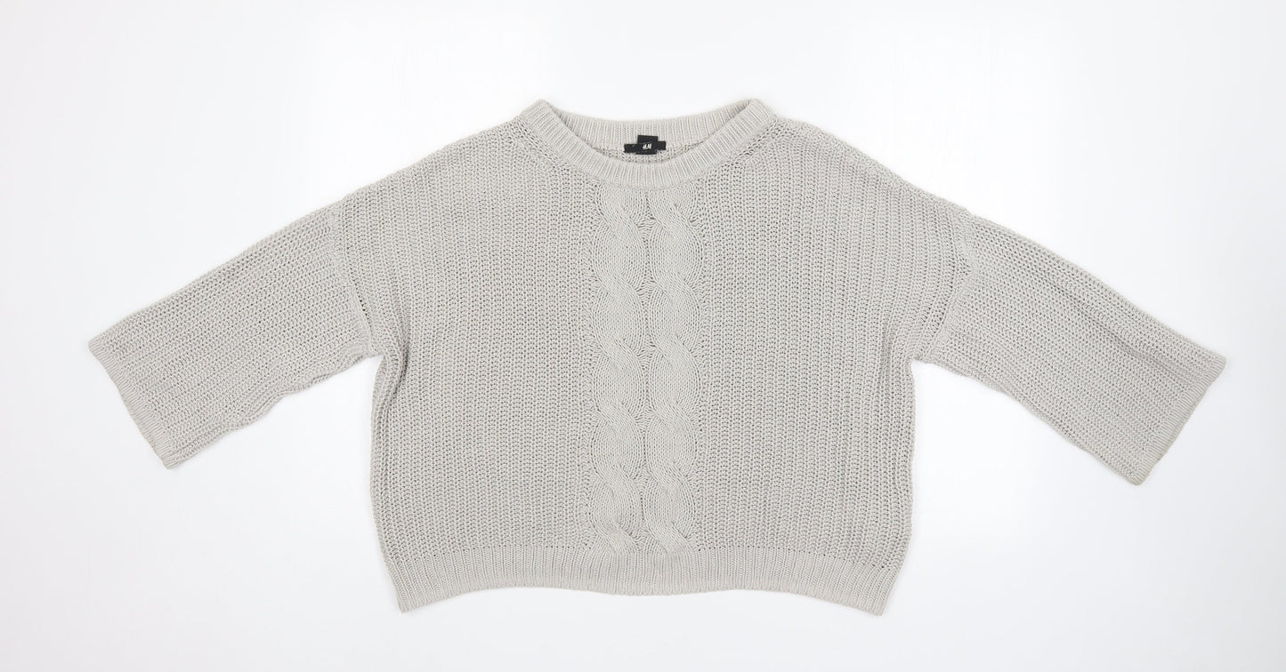 H&M Womens Grey   Pullover Jumper Size S