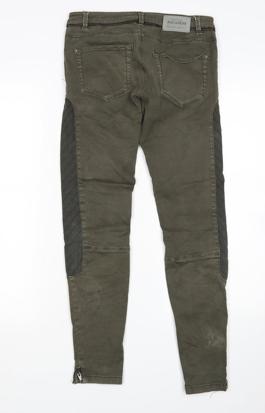 Pull&Bear Womens Green   Skinny Jeans Size 6 L28 in