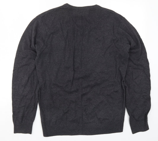 Premier Mens Grey  Knit Pullover Jumper Size M  - W