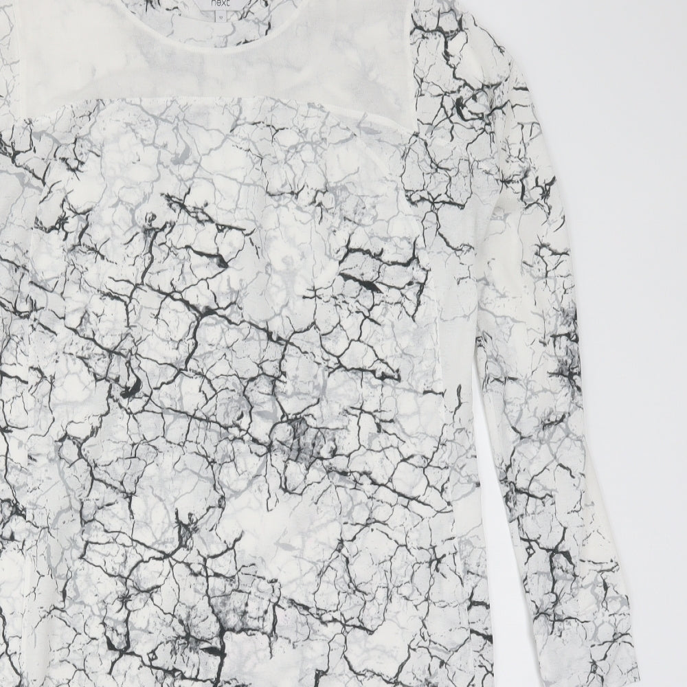 NEXT Womens White   T-Shirt Dress  Size 12  - Black and White Marble Effect