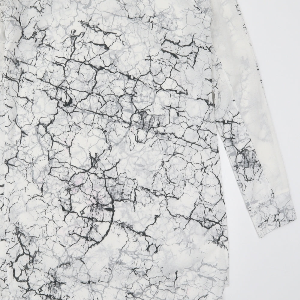 NEXT Womens White   T-Shirt Dress  Size 12  - Black and White Marble Effect