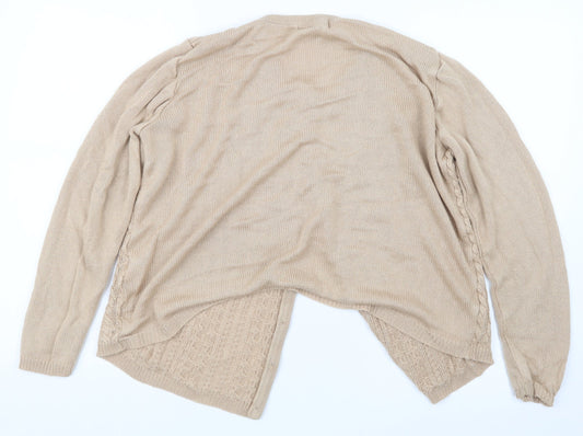 Afibel Womens Beige  Knit Cardigan Jumper Size 10